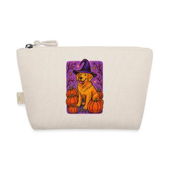 Enchanted Pumpkin Dog Halloween Design - Organic Pouch - nature - Front