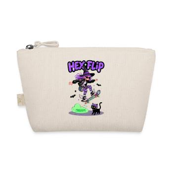 Hex Flip Witch Skateboard Design - Organic Pouch - nature - Front