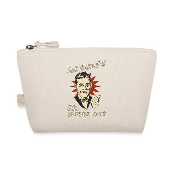 Retro wedding vows with drinking motif - Organic Pouch - nature - Front
