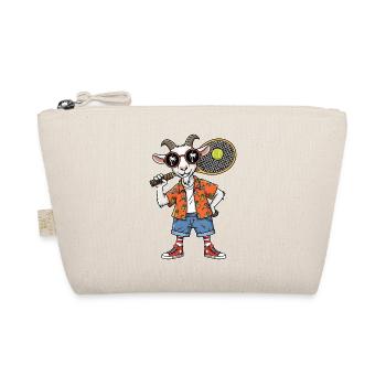 Chèvre de tennis cool avec une raquette, ambiance estivale - Trousse biologique - nature - Devant