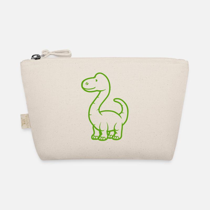 Green Dino Line Art Organic Pouch