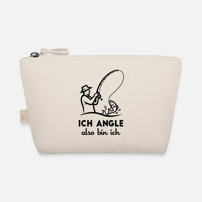 Ich angle also bin ich Lustiger Angler Spruch Bio-Täschchen