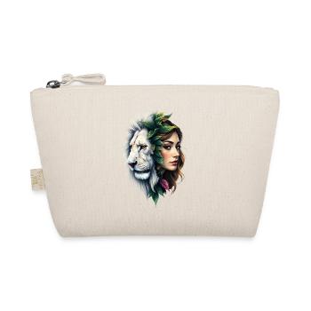 Floral Lion Woman Face - Organic Pouch - nature - Front