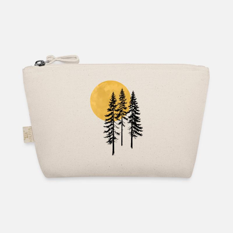 Sunset Pine Silhouette Bio-Täschchen