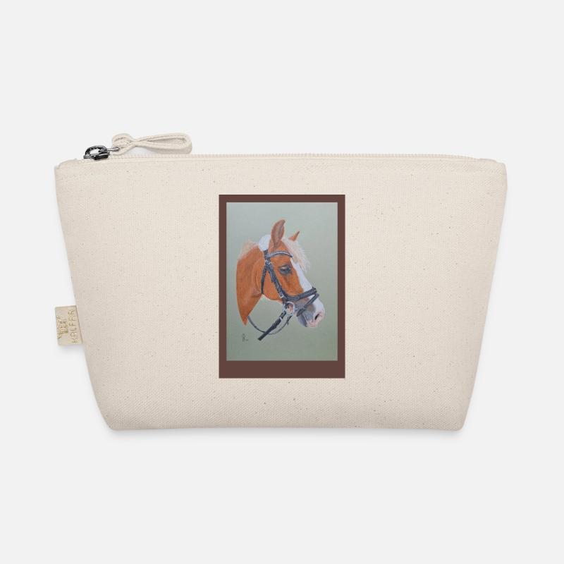 Pferdeporträt mit Reitbridle Bio-Täschchen