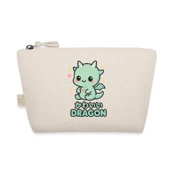 Little Kawaii Dragon with Hearts - Organic Pouch - nature - Front