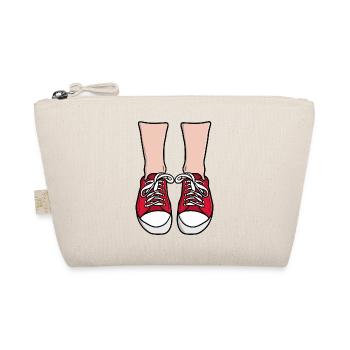 Rote Sneaker Füße Illustration - Bio-Täschchen - Natur - Vorne