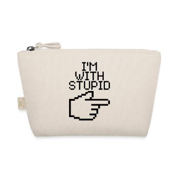 I'm With Stupid – Lustiger IT Spruch - Bio-Täschchen - Natur - Vorne