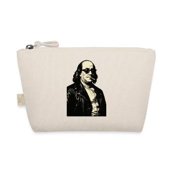 Benjamin Franklin with Cigarette Rebel Portrait - Organic Pouch - nature - Front