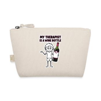My therapist is a wine bottle - Organic Pouch - nature - Front