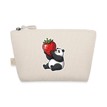 Panda Strawberry Friend Sticker - Organic Pouch - nature - Front