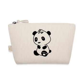 Panda Bad Hair – Funny Kawaii Bear & Manga - Organic Pouch - nature - Front