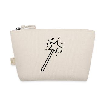 Minimalistischer Zauberstab Stern Magie Line Art - Bio-Täschchen - Natur - Vorne