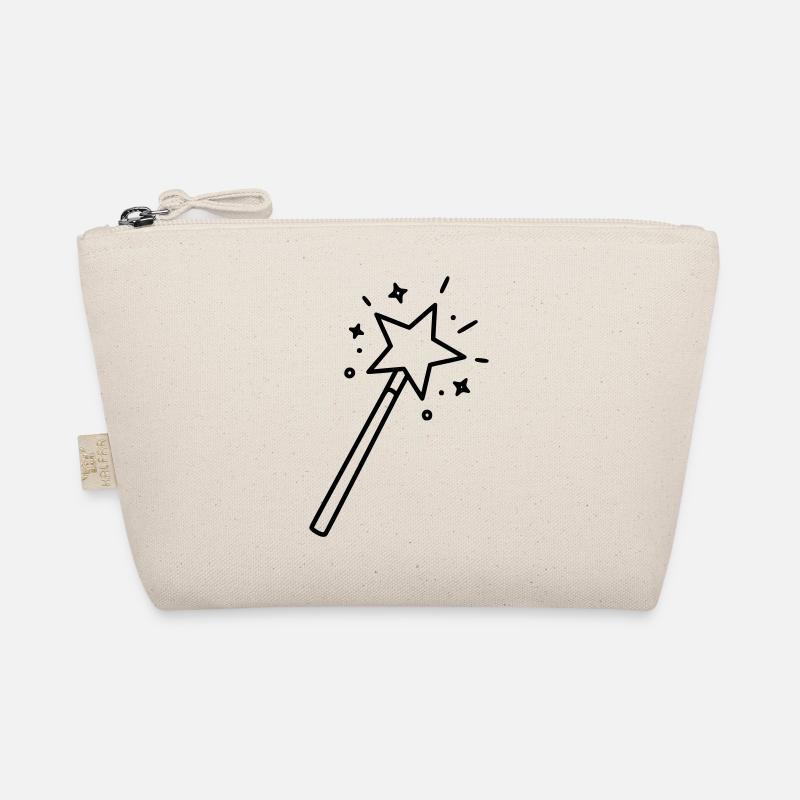 Minimalist Wand Star Magic Line Art Organic Pouch