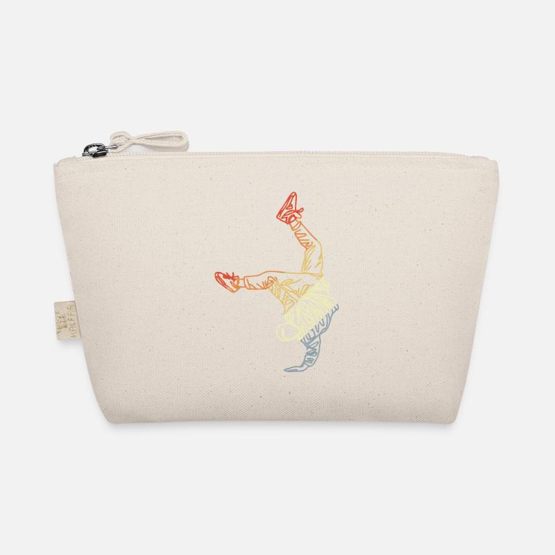 Vintage Breakdancer Zeichnung - Bio-Täschchen - Natur