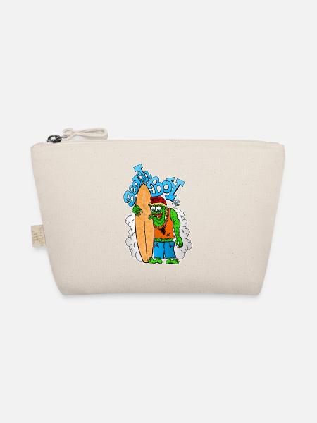 Beach Boy Surfer Monster - Organic Pouch - nature - Front