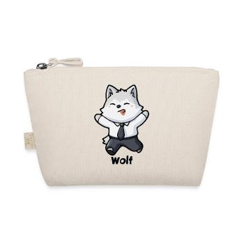 Cute Office Wolf Cartoon Character - Organic Pouch - nature - Front