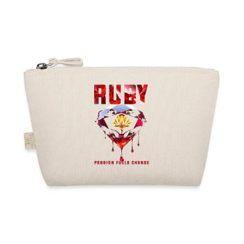 Birthstone July Ruby - Organic Pouch - nature - Front