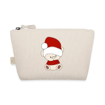 Ours en peluche avec chapeau d’hiver Bonnet de Père Noël - Trousse biologique - nature - Devant
