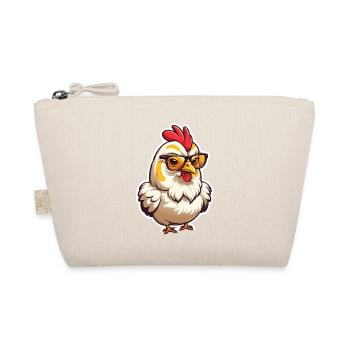 Spectacled Chicken Cartoon - Organic Pouch - nature - Front