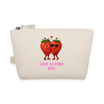Amour à la première bouchée fraises dessin animé - Trousse biologique - nature - Devant