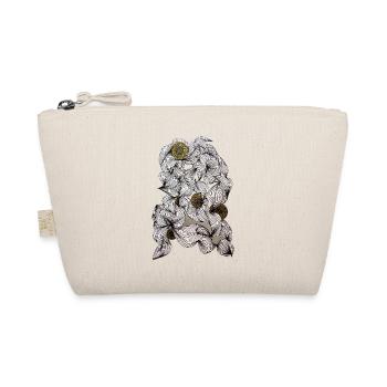 Des fleurs noires et blanches avec un centre doré - Trousse biologique - nature - Devant