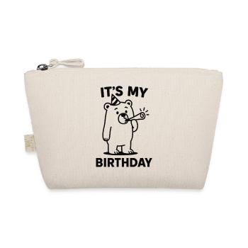 Ours d’anniversaire avec corne de fête - Trousse biologique - nature - Devant