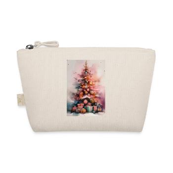 Pastel Watercolor Christmas Tree - Organic Pouch - nature - Front