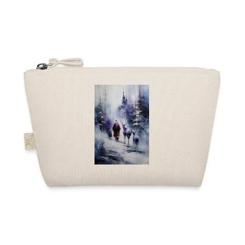 Silhouette hivernale: Père Noël et rennes - Trousse biologique - nature - Devant
