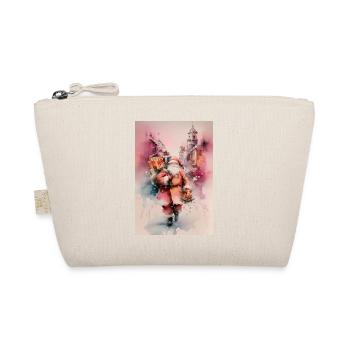 Städtischer Aquarell-Weihnachtsmann und Geschenke - Bio-Täschchen - Natur - Vorne