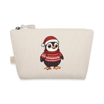 Penguin Christmas Xmas - Organic Pouch - nature - Front