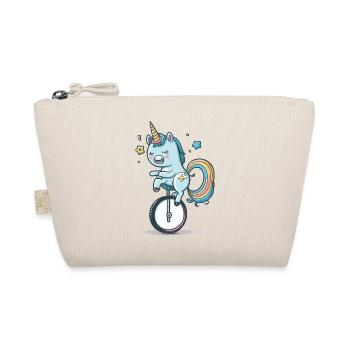 Unicorn on a unicycle – a colourful dream - Organic Pouch - nature - Front