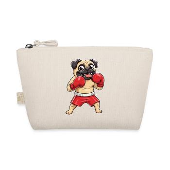 Mops Boxer Selbstverteidigung Kampfsport Schwarzgu - Bio-Täschchen - Natur - Vorne