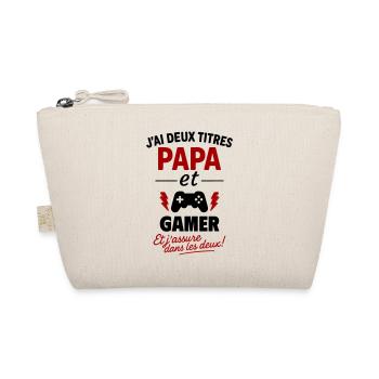 Papa Gamer Deux Titres Humour Geek Gaming - Trousse biologique - nature - Devant