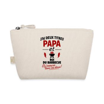 Dad King of the Barbecue Two Titles - Organic Pouch - nature - Front