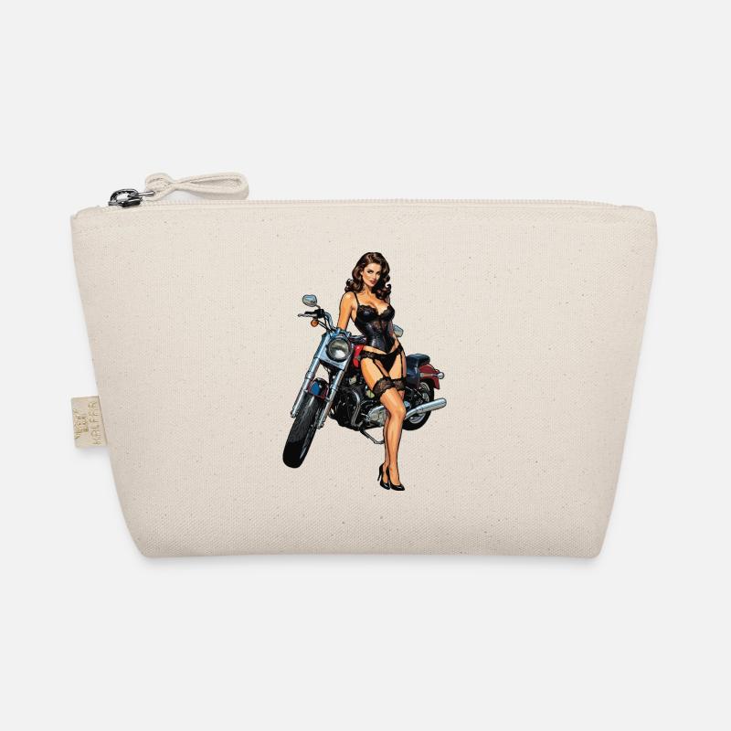 Mädchen mit Motorrad feststecken Bio-Täschchen