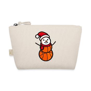 Basketball Snowman Christmas Sports - Organic Pouch - nature - Front