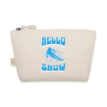 Hello Snow Skiing Winter Sports - Organic Pouch - nature - Front