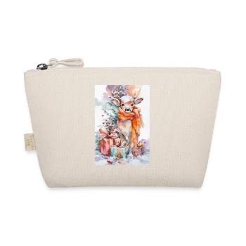 Watercolor Winter Deer with Gifts - Organic Pouch - nature - Front