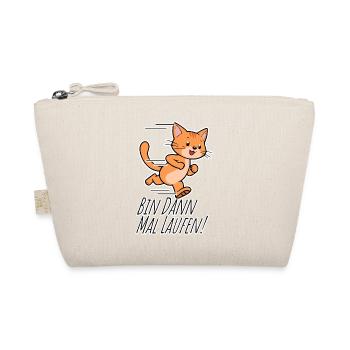 Cute cat goes jogging, then I'm running! - Organic Pouch - nature - Front