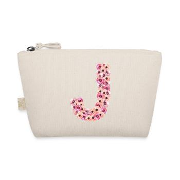 Monogramm J aus Blüten - Bio-Täschchen - Natur - Vorne