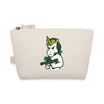 Unicorn FPS Gamer Mascot with Headset - Organic Pouch - nature - Front