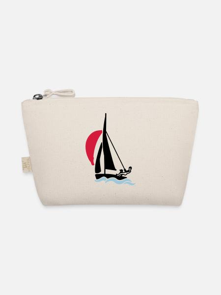 Youth sailing dinghy (420 470 505) sailboat - Organic Pouch - nature - Front