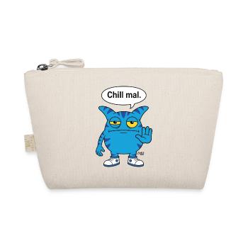 Chill mal - Zooki Monster funny saying - Organic Pouch - nature - Front