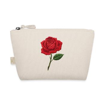Rose en aspect brodé (imprimé) - Trousse biologique - nature - Devant