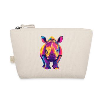 Colorful Rhino Pop Art Colorful Rhino Motif - Organic Pouch - nature - Front