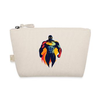 Super-héros coloré et musclé avec une cape - Trousse biologique - nature - Devant