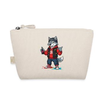 Wilder Wolf Streetwear Graffiti - Bio-Täschchen - Natur - Vorne