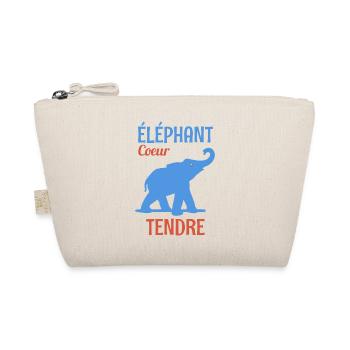 Tender Heart Elephant - Organic Pouch - nature - Front