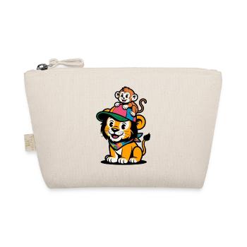 Lion et Singe mignons – Meilleurs amis - Trousse biologique - nature - Devant